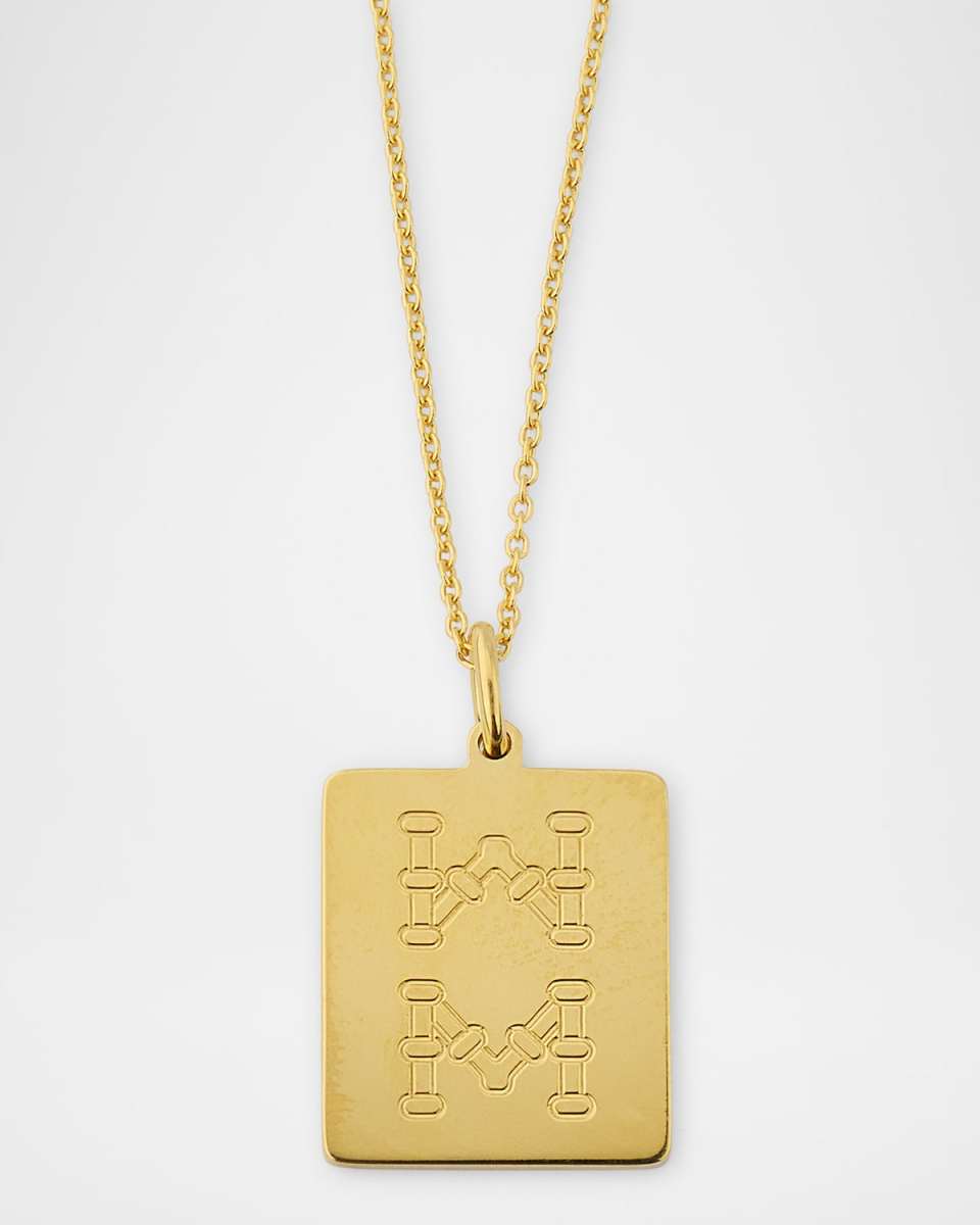 18K Gold Mahjong Bamboo 8 Tile Necklace